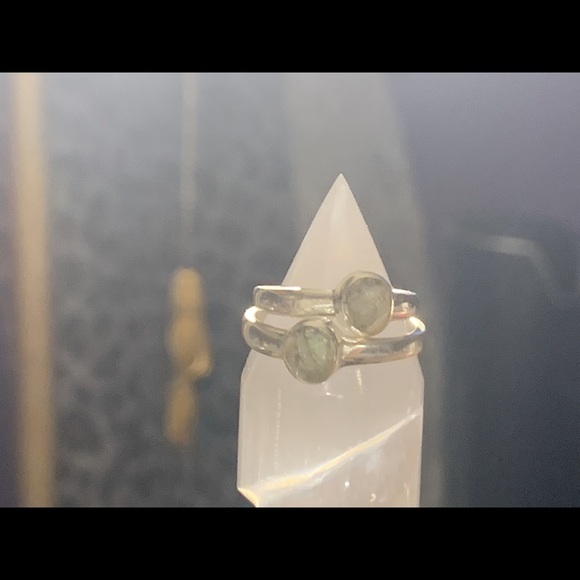 Raw Moldavite & Silver Ring #5.5 - Picture 13 of 16